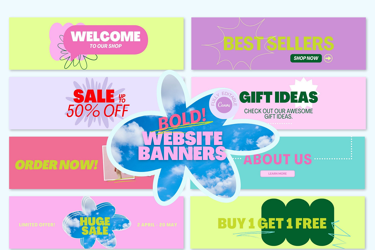 Bold Web Banners Templates, a Landing Page Template by Hell Yeah Designs (Photo 2 of 6)