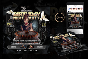 Birthday Night Flyer Canva Template