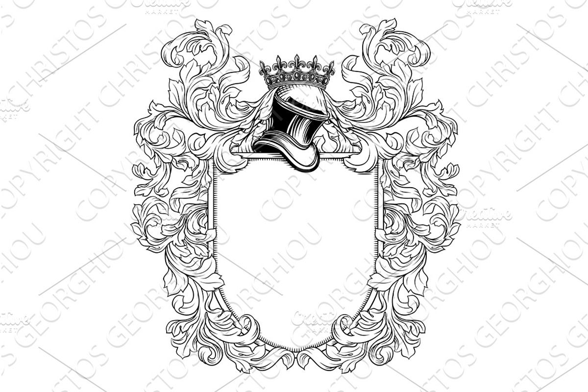 Shield Crest Heraldry Heraldic, a Decorative Illustration by Christos ...