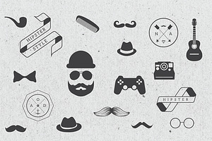 Retro Hipster Icon Set