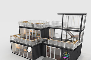 3D Model Container Cafe 5