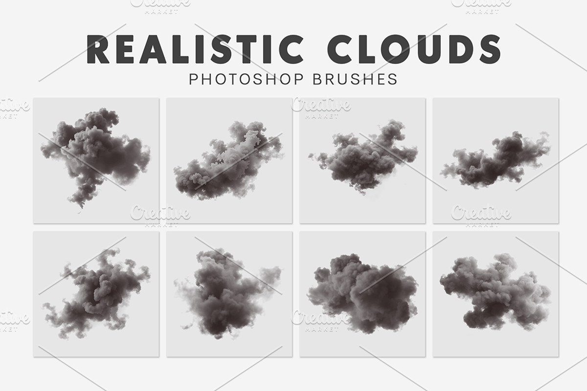 40 Realistic Clouds Brushes, a Brush Add-On by AB-TheDesigner (Photo 5 of 6)