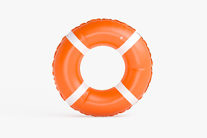 Swim Ring Orange 3D Model