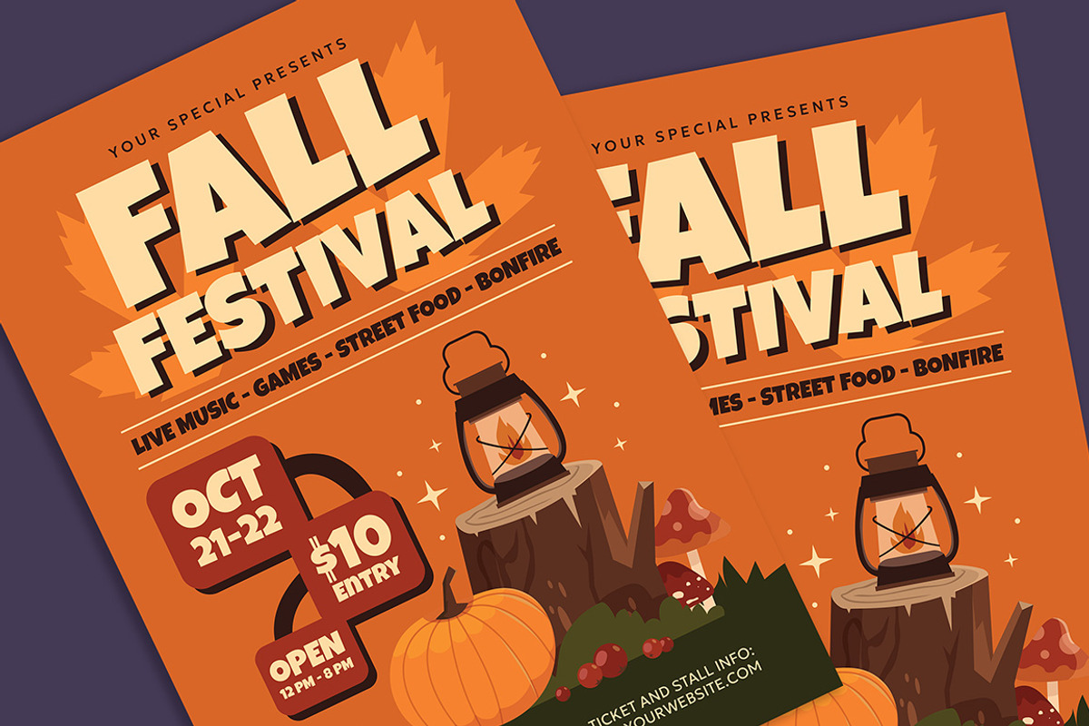 Fall Festival Flyer, a Flyer Template by Gumico Studio. (Photo 3 of 3)