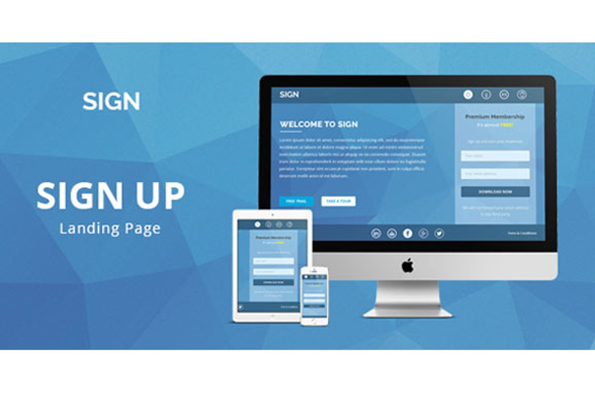 Responsive Signup Landing Page, a HTML Template by CodePassenger