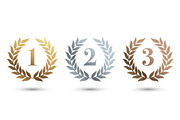 Laurel Wreath Medal Set, a Solid Icon by Black White Mouse Design (Thumbnail 1 of 4)
