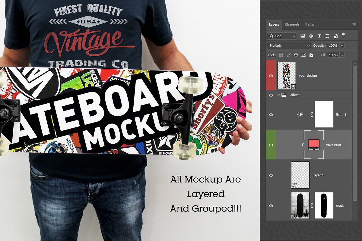 Skateboard Mockup #34, a Shirt Mockup by alexandeerco (Photo 4 of 5)