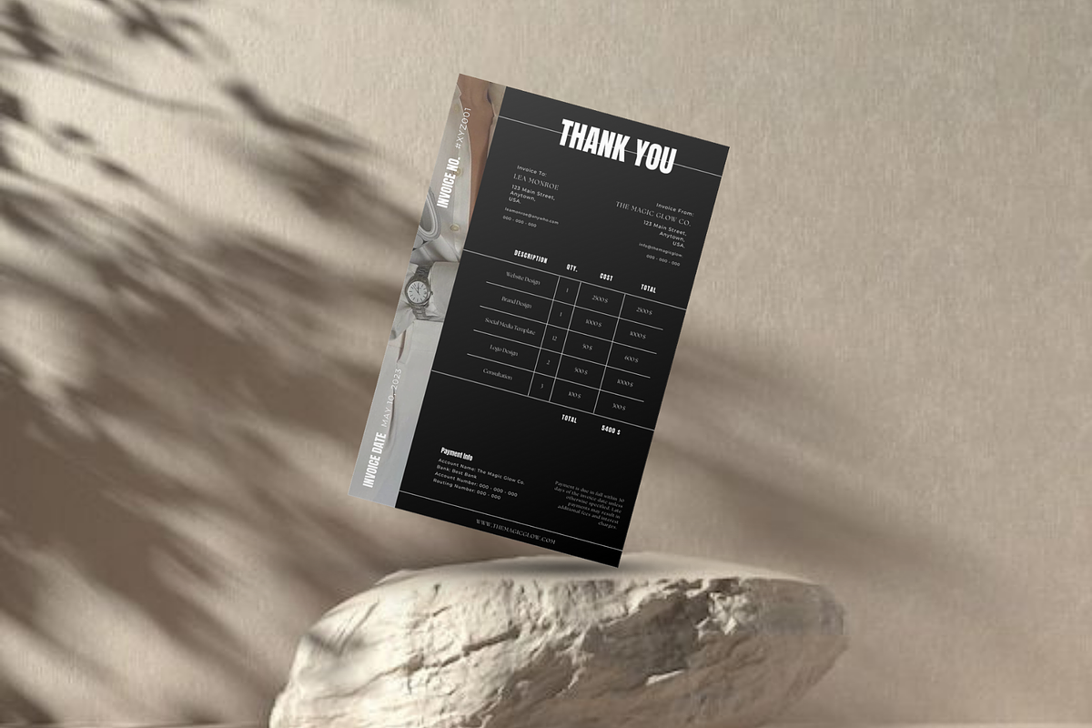 Design Invoice Template, a Presentation Template by The Magic Glow Co. (Photo 2 of 3)