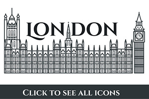 London Outline Vector Icons
