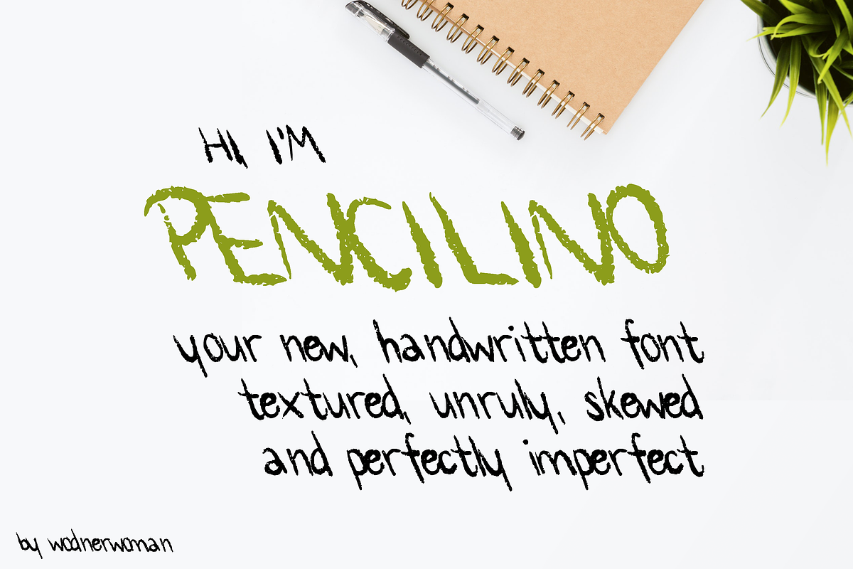 Pencilino - Handwritten Sans Serif, a Handwritten Font by wodnerwoman (Photo 1 of 9)