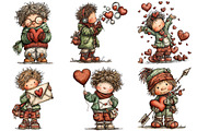Quirky Valentine Boy Clipart, an Illustration by Craft Nest (Thumbnail 8 of 9)