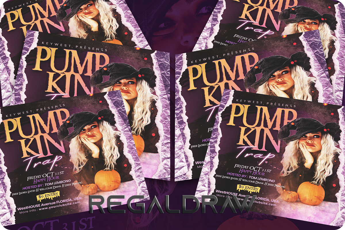 Pumpkin Trap Halloween Flyer, a Flyer Template by regalDRAW (Photo 3 of 3)