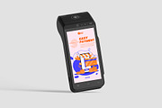 Pos terminal mockup 6 PSD, a Wearable Device Mockup by GraphicVil (Thumbnail 9 of 9)