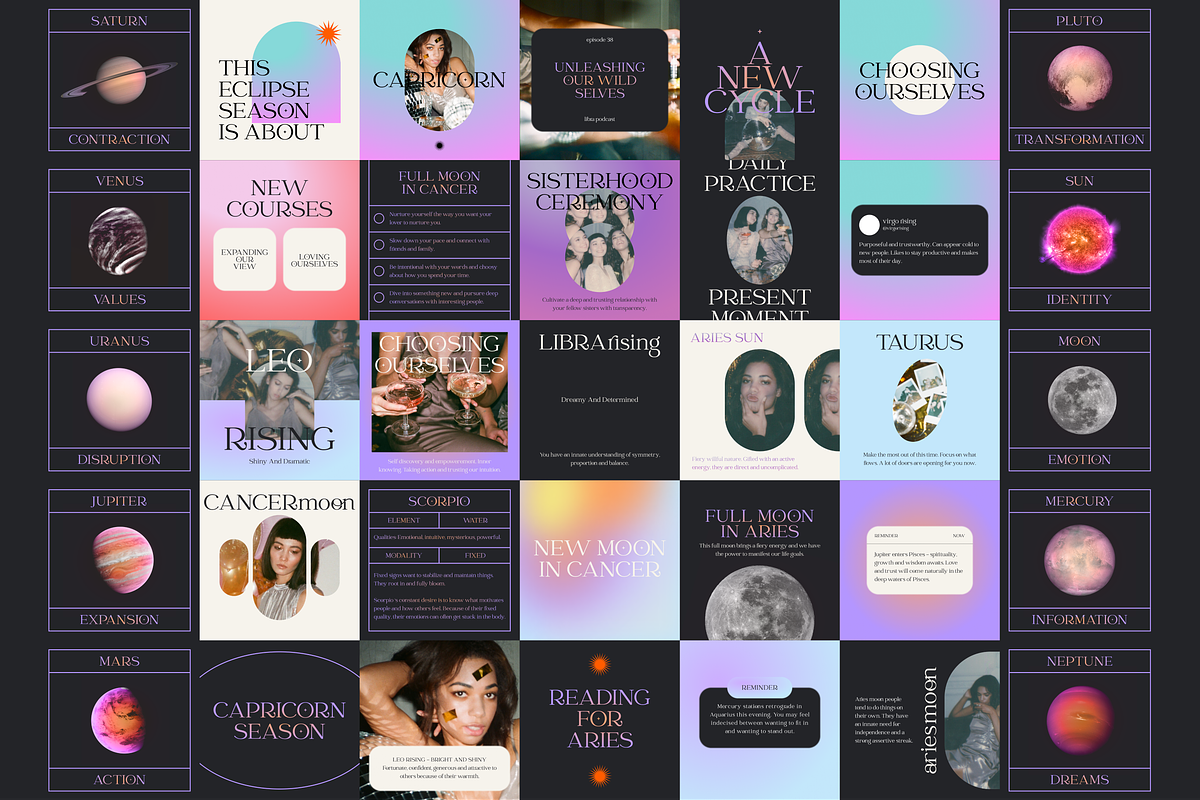 Selena Astrology Instagram Template, a Social Media Template by Luna Studio (Photo 3 of 7)