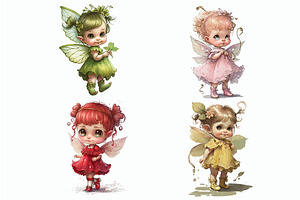 Safari Animal Set Fairies In Green