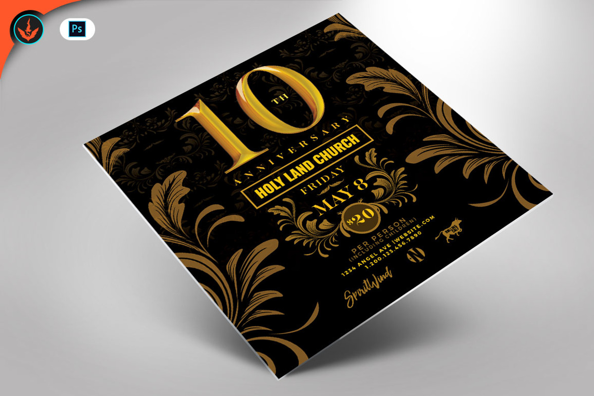 Gold Anniversary Party Square Flyer, a Flyer Template by SeraphimChris (Photo 1 of 4)