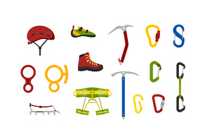 Climbing and tourist equipment icons, an Object Graphic by Sabelskaya