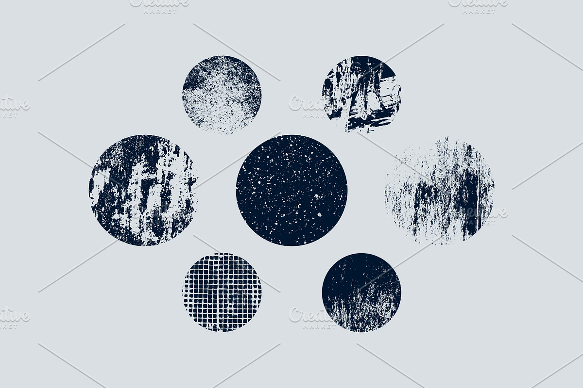 Vector grunge round textures set., a Texture Graphic by PoPaShop (Photo 2 of 6)