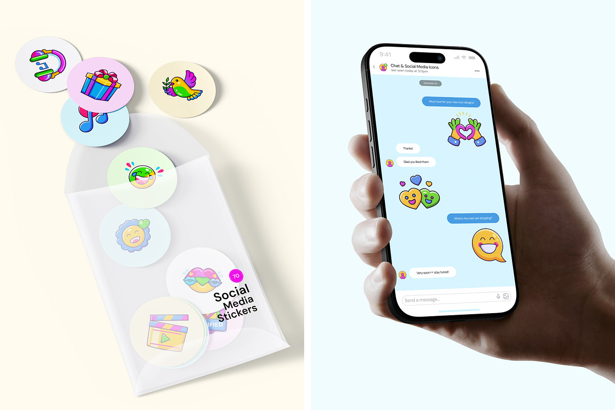 Chat and Social Media Icons, an Emoji Icon by Creative Stall (Photo 3 of 7)