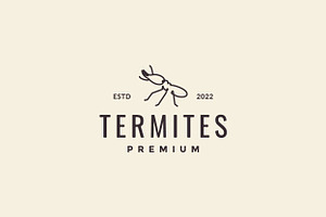 Minimal Termite Line Hipster Logo