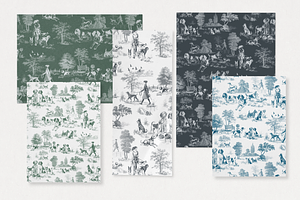 Dog Park Toile De Jouy Pattern