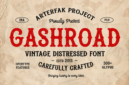 Gashroad - Vintage Style, a Font by Arterfak Project