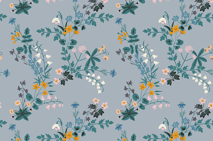 Seamless forest flowers