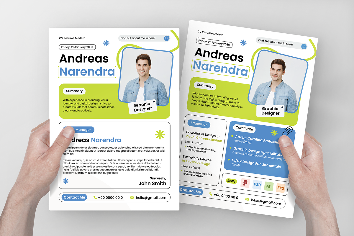 Modern Graphic Designer CV Resume, a Resume Template by Annora Studio (Photo 4 of 6)