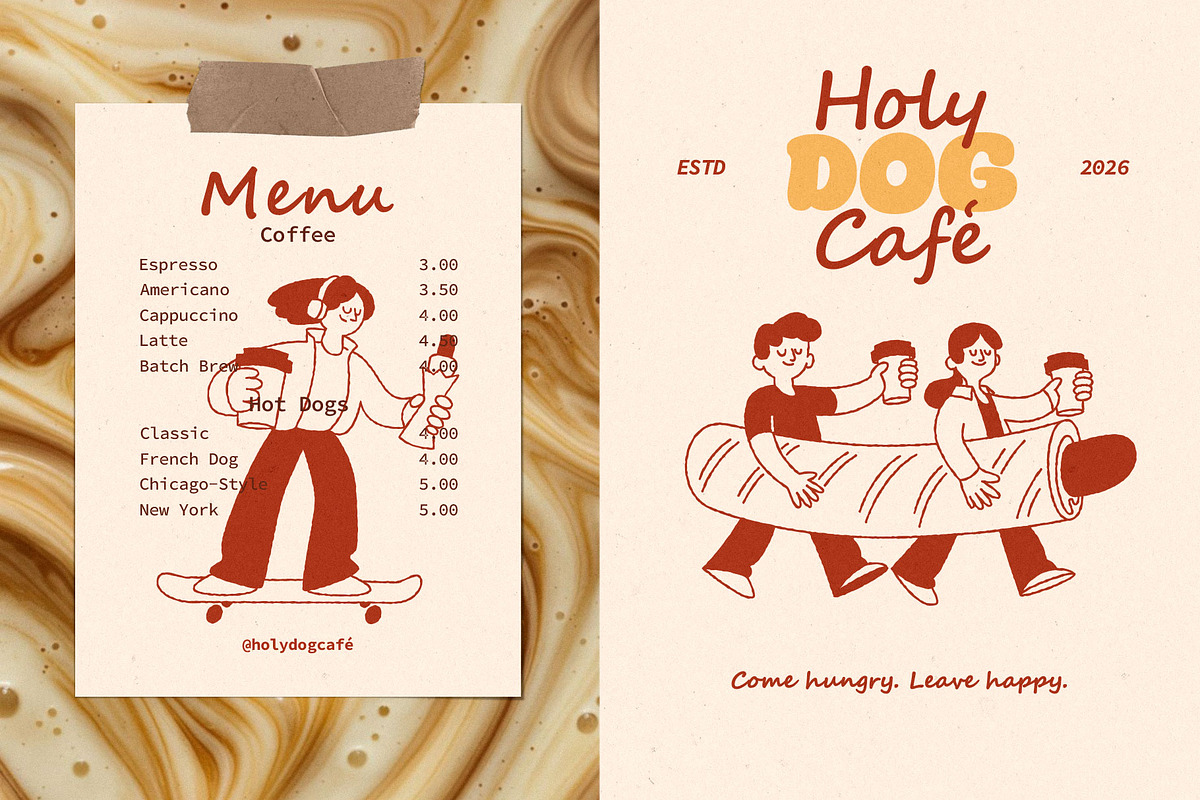 40 Hand-Drawn Café Characters, a Food Illustration by Red Monkey (Photo 11 of 12)