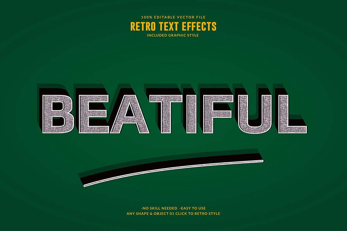 Editable Retro Vector Text Effect, a Plug-in Add-On by Photoshop Action (Photo 10 of 11)
