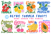 Retro Summer Fruits PNG Bundle, a Seasonal Illustration by LemonDesign (Thumbnail 1 of 9)