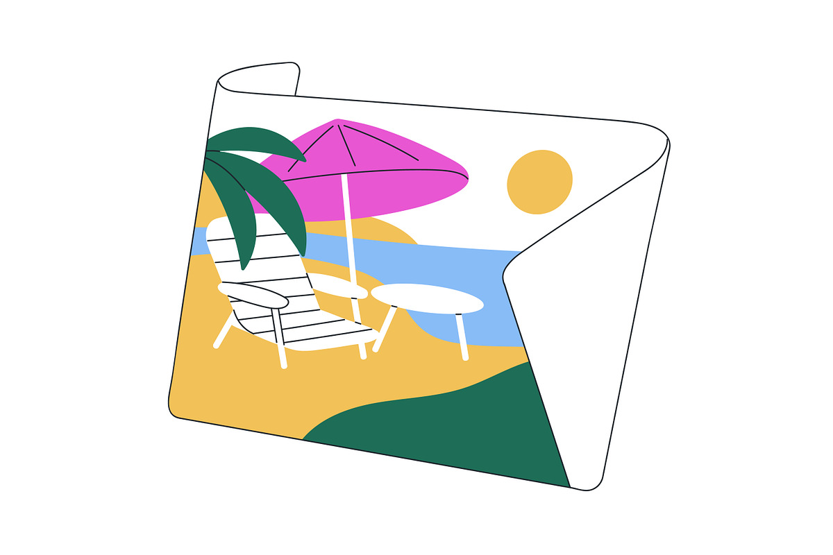 Tourism, summer holiday travel set, an Object Illustration by Good Studio (Photo 5 of 6)