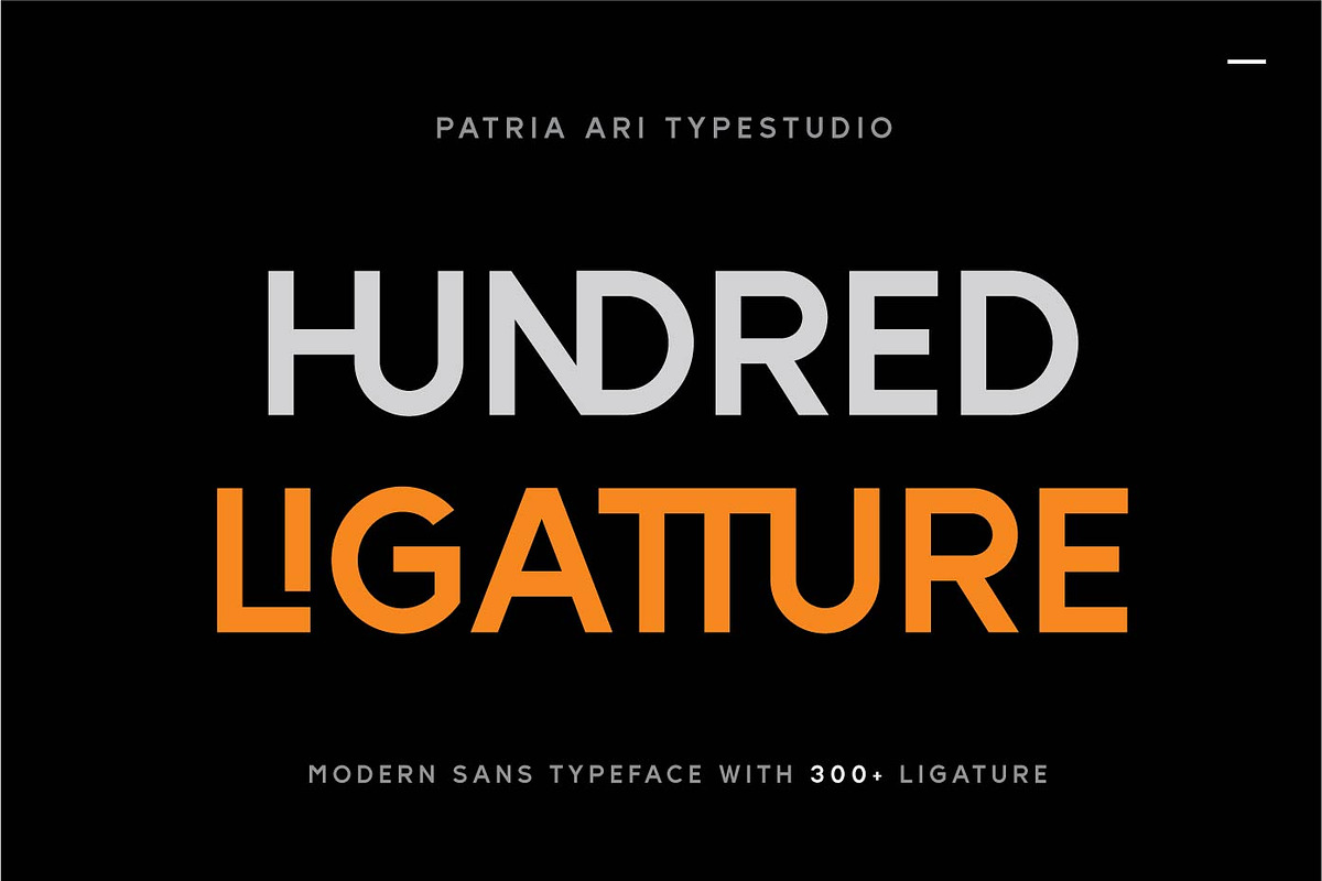 Hundred Ligatture Logo Font, a Sans Serif Font by Patria Ari (P4tcreativa) (Photo 1 of 9)