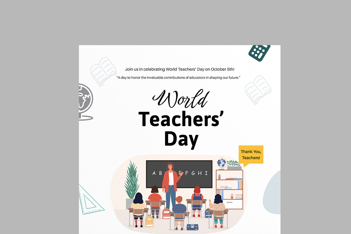 World Teachers Day, a Flyer Template by MightyDesign (Photo 2 of 8)