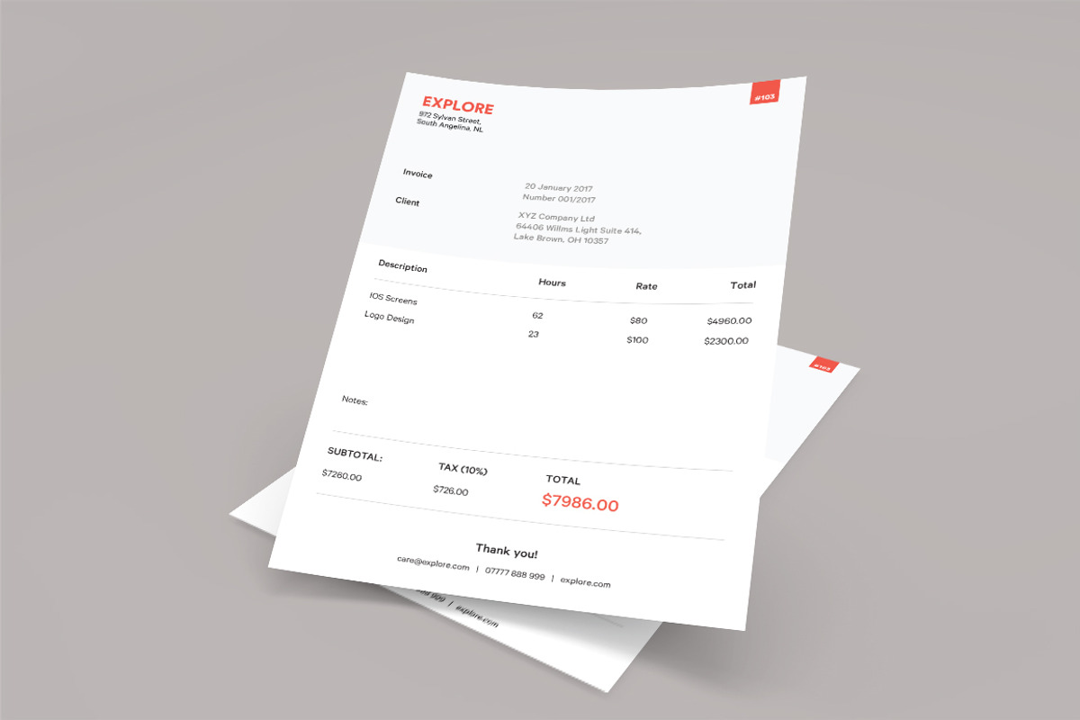 Invoice, a Stationery Template by Pixul (Photo 2 of 3)