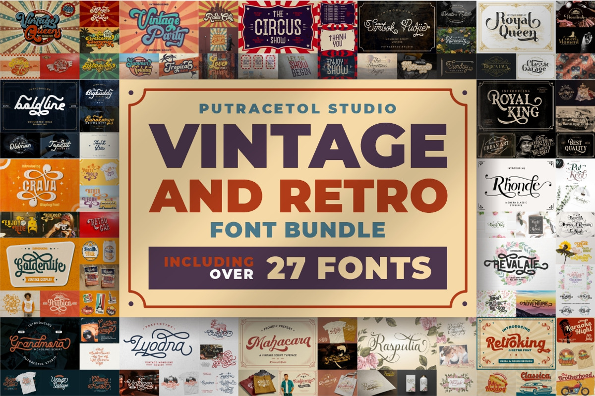 Best Vintage Font Bundles, a Script Font by PutraCetol Studio (Photo 1 of 18)