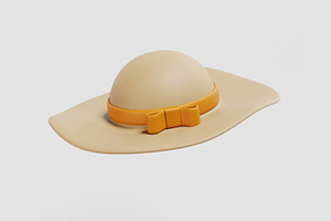 Woman hat Straw Hat, an Object 3D Model by fahad121