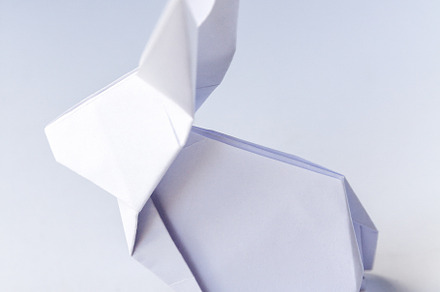 Paper rabbit origami isolated on a white background, an Animal Photo by GoodGoods
