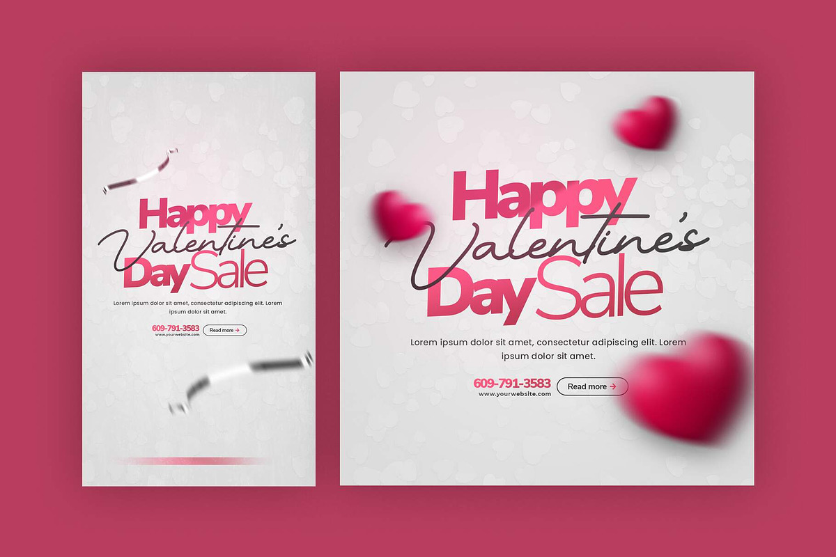 Valentines Day Instagram Bundle, a Social Media Template by Saman Osama (Photo 1 of 3)