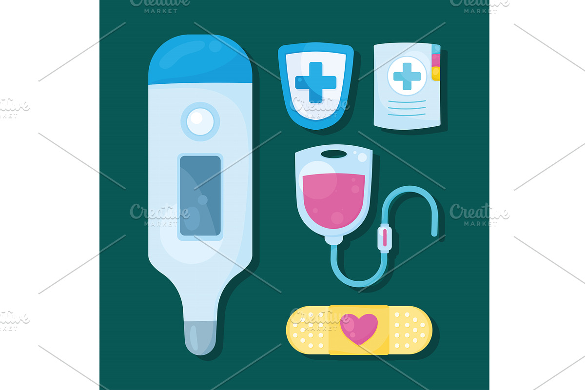 five medical healthcare icons, a Healthcare Illustration by studiogstock