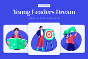 Animated Young Leaders Dream Set, an Education Illustration by Brickclay (Thumbnail 1 of 5)