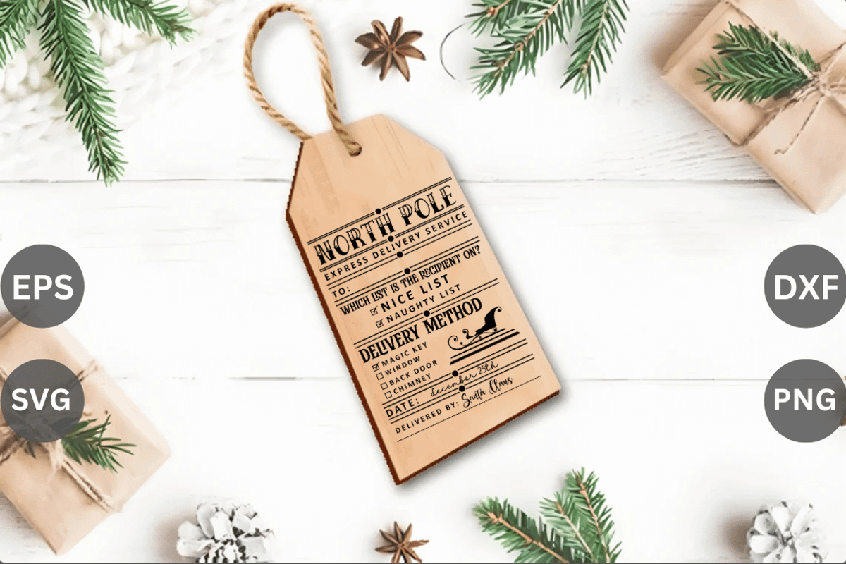 North pole delivery tag SVG Bundle,, an Object Graphic by Cut File (Photo 4 of 5)