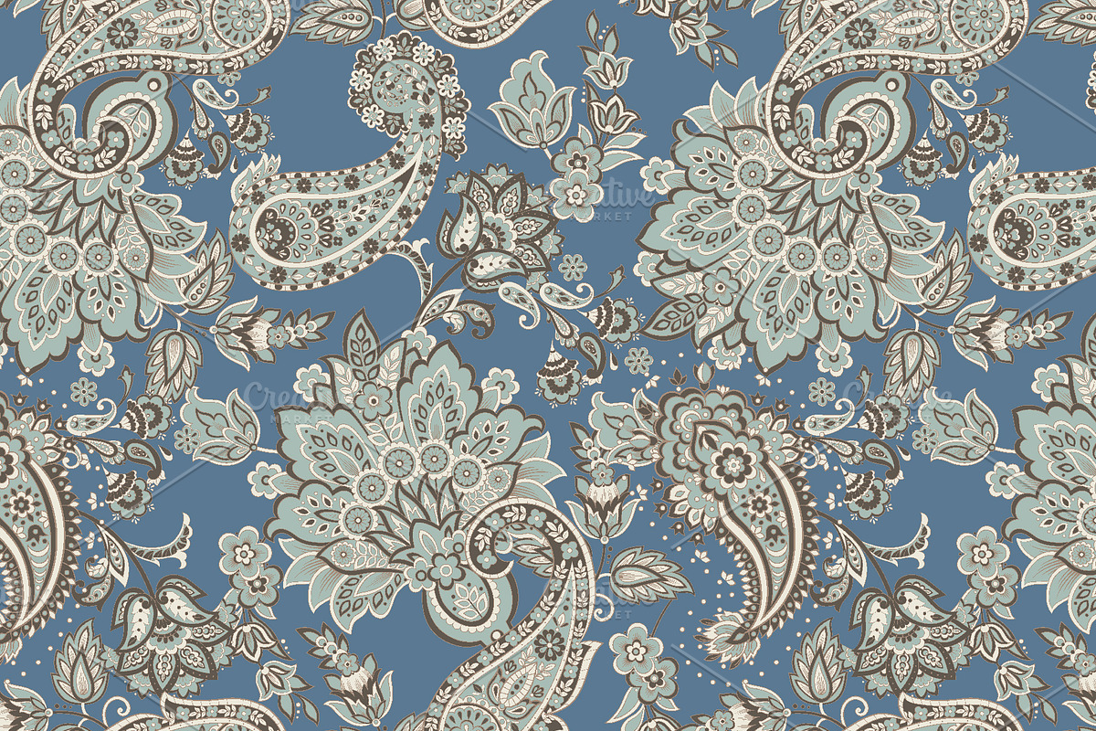 Paisley floral seamless pattern, a Pattern Graphic by antalogiya (Photo 5 of 5)