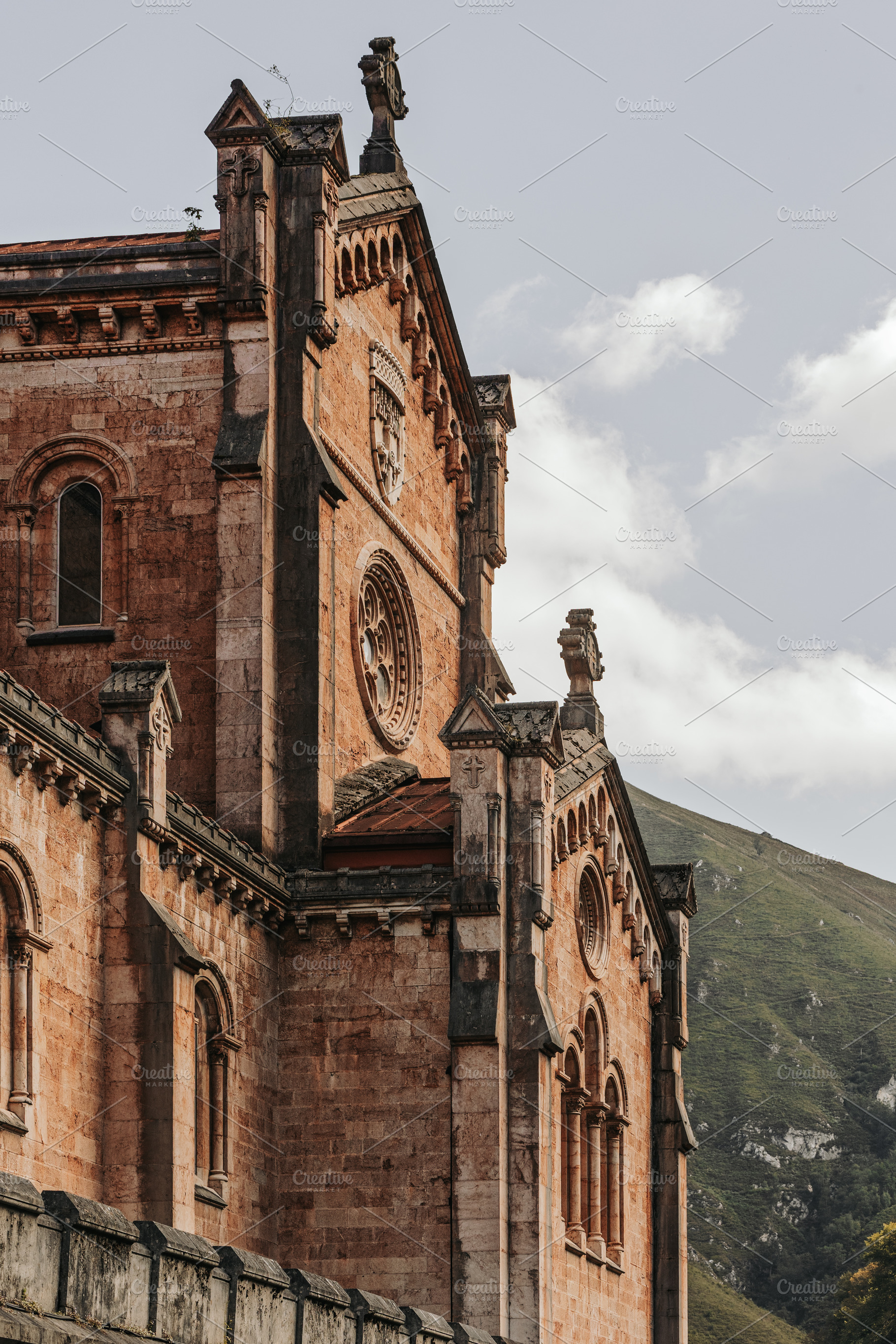 Facade of a Romanesque mountain chur, an Architecture Photo by Perpis