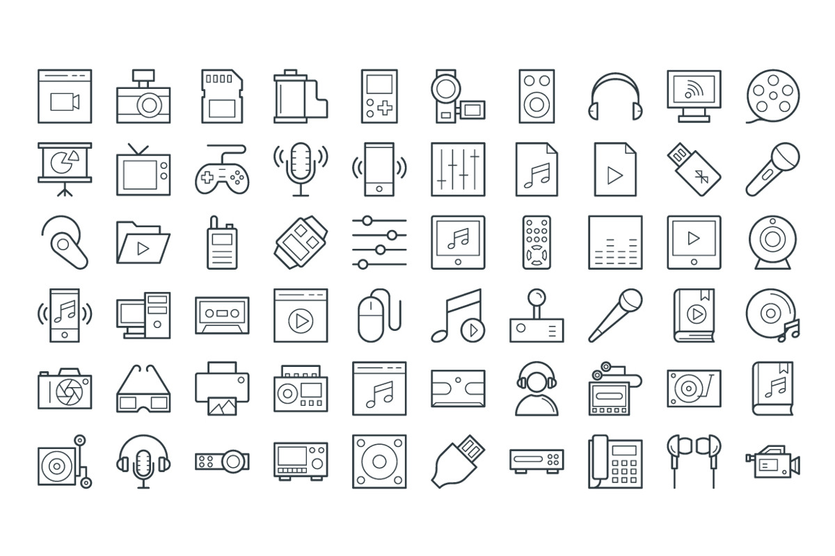125+ Multimedia Vector Icons, an Outline Icon by Vectors Market (Photo 3 of 3)