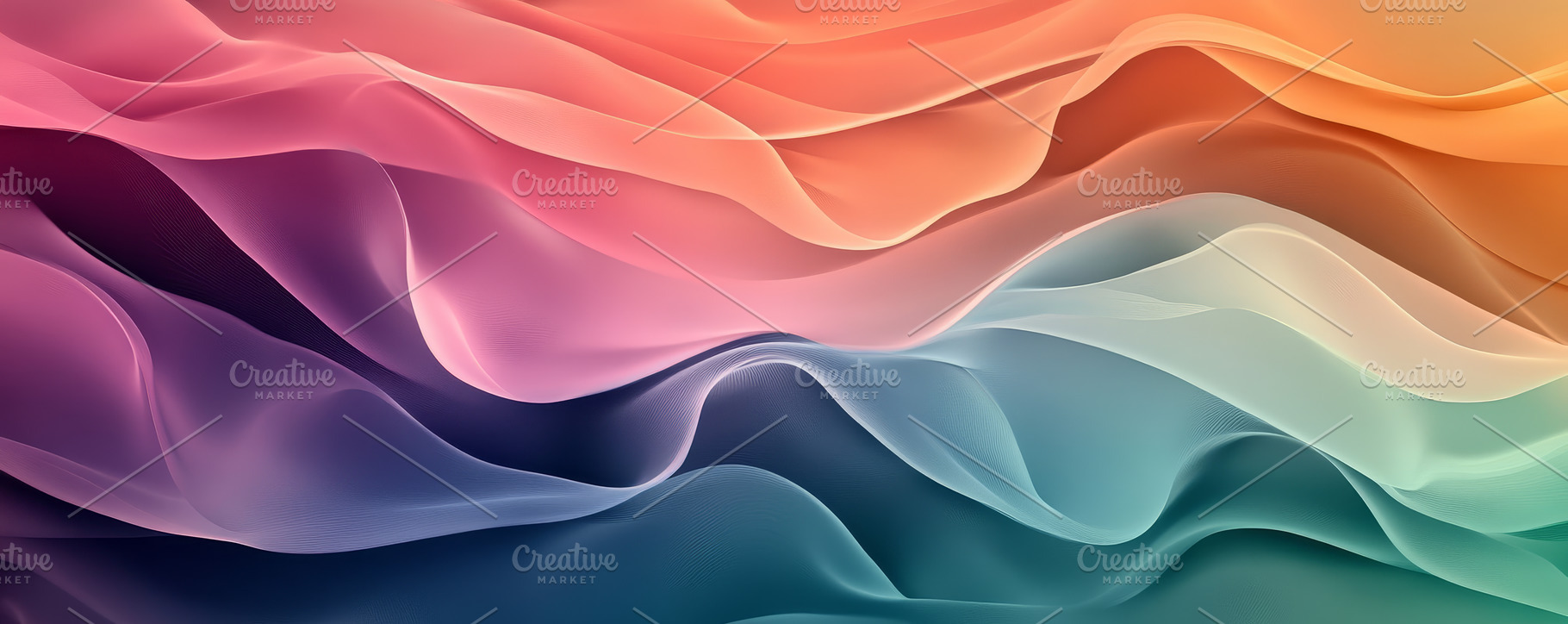 Abstract Gradient Waves in Warm and Cool Tones, an Abstract Photo by Natalia Klenova's Shop