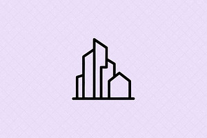 Minimalist Cityscape Icon Modern, an Outline Icon by Vectorium Studio