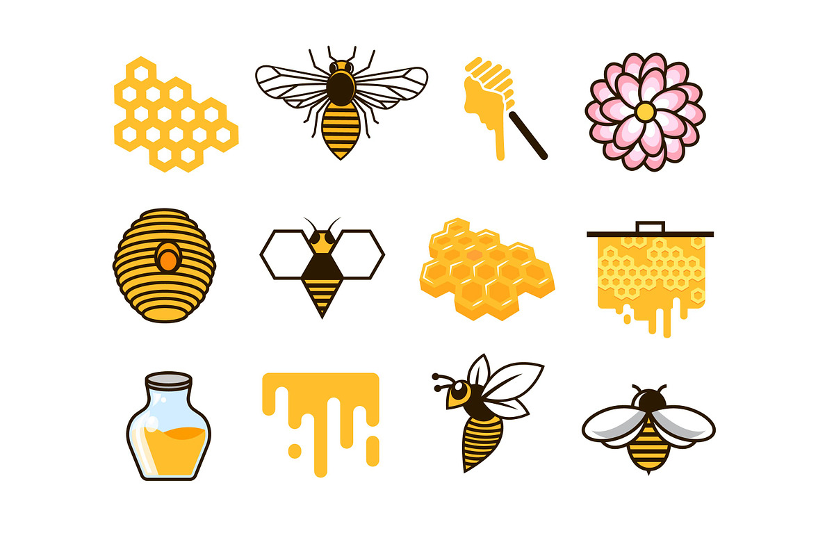 HONEY BEE LOGO & BADGE SET, a Branding & Logo Template by grindstudio (Photo 7 of 13)