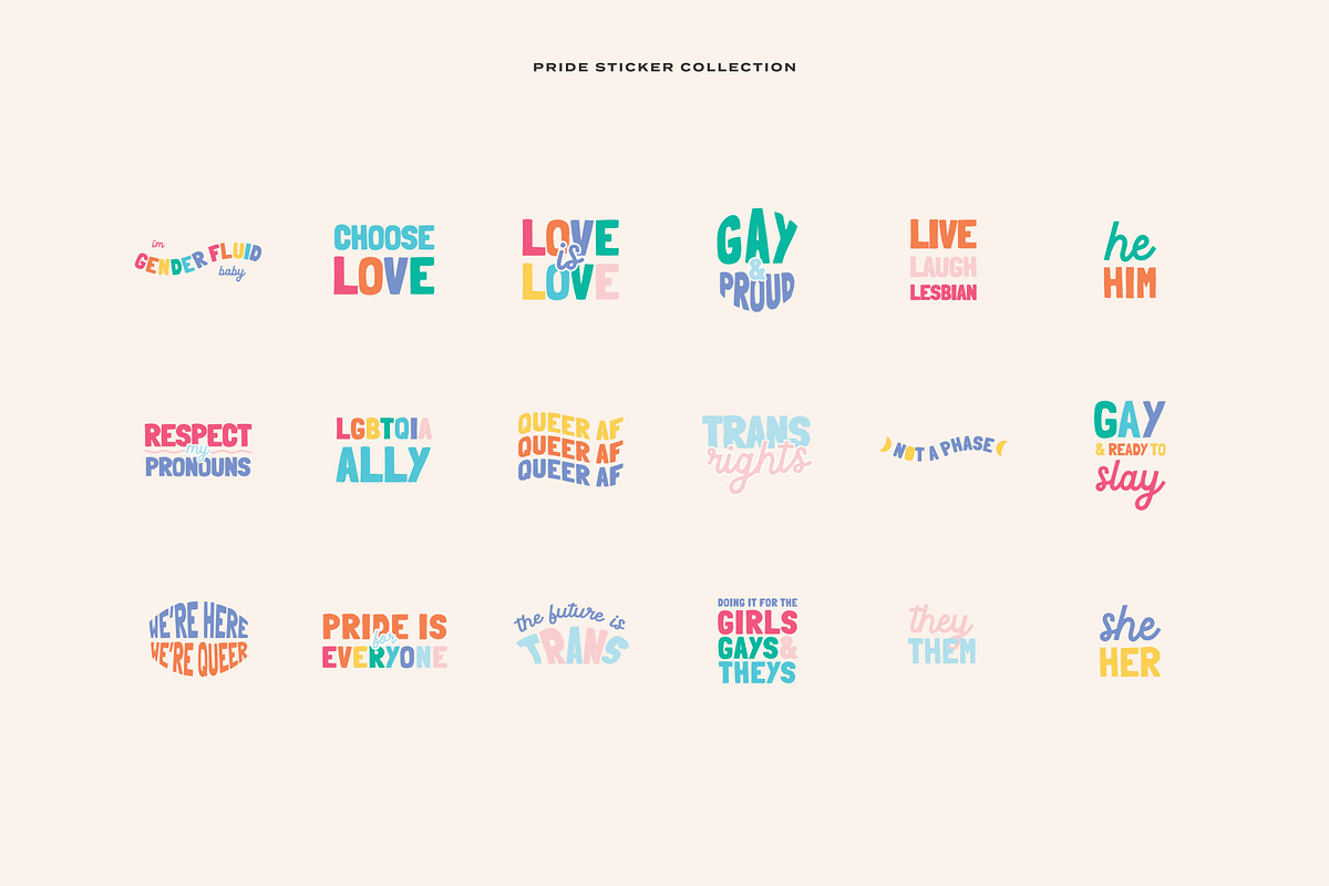 Pride Sticker Pack: Digital Download, a Social Media Template by Squarebase Templates (Photo 2 of 2)