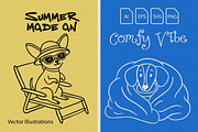 Cute Doodle Puppies Vector set, an Animal Illustration by MaxArt Foundry (Thumbnail 5 of 6)